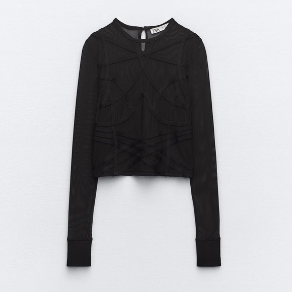 Zara semi sheer knit top - Picture 3 of 6